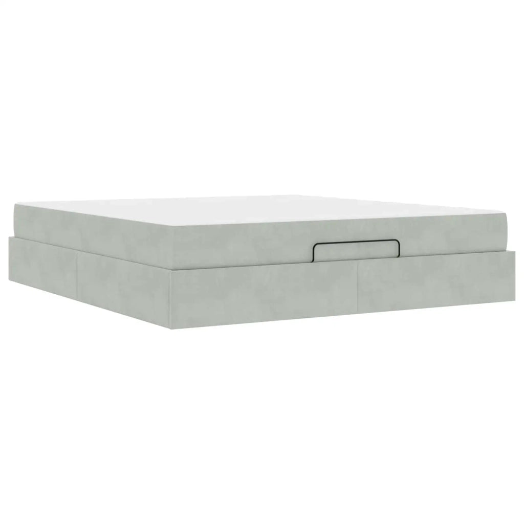 Struttura letto con materasso 2 pcs Grigio chiaro Velluto 3399576