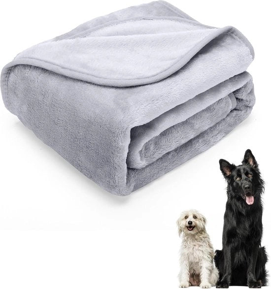 Coperta per Animali - Tappeto Colorato morbido per Cani, Gatti e altri Animali di Compagnia - Supplemento per Letto Animale (75 x 75 cm, Grigio)