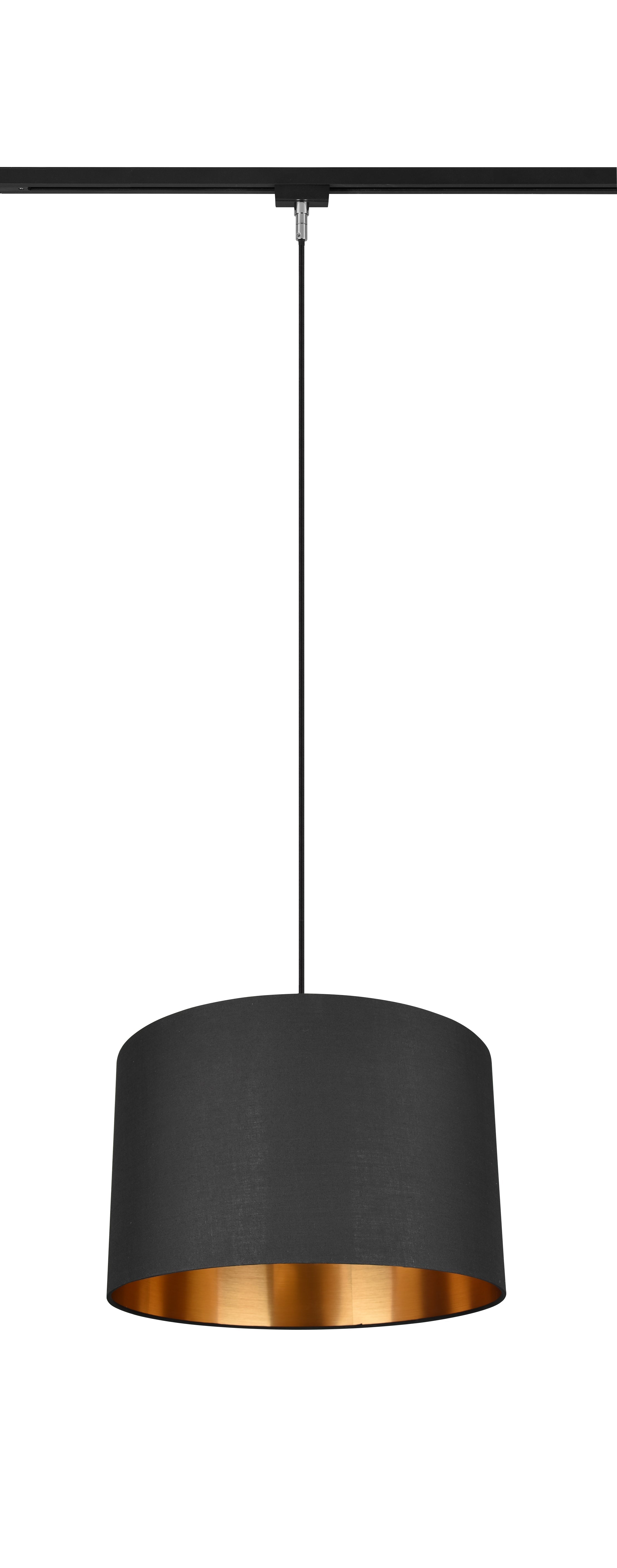 Lampada a Sospensione da Interno  E27 in Tessuto Nero Oro