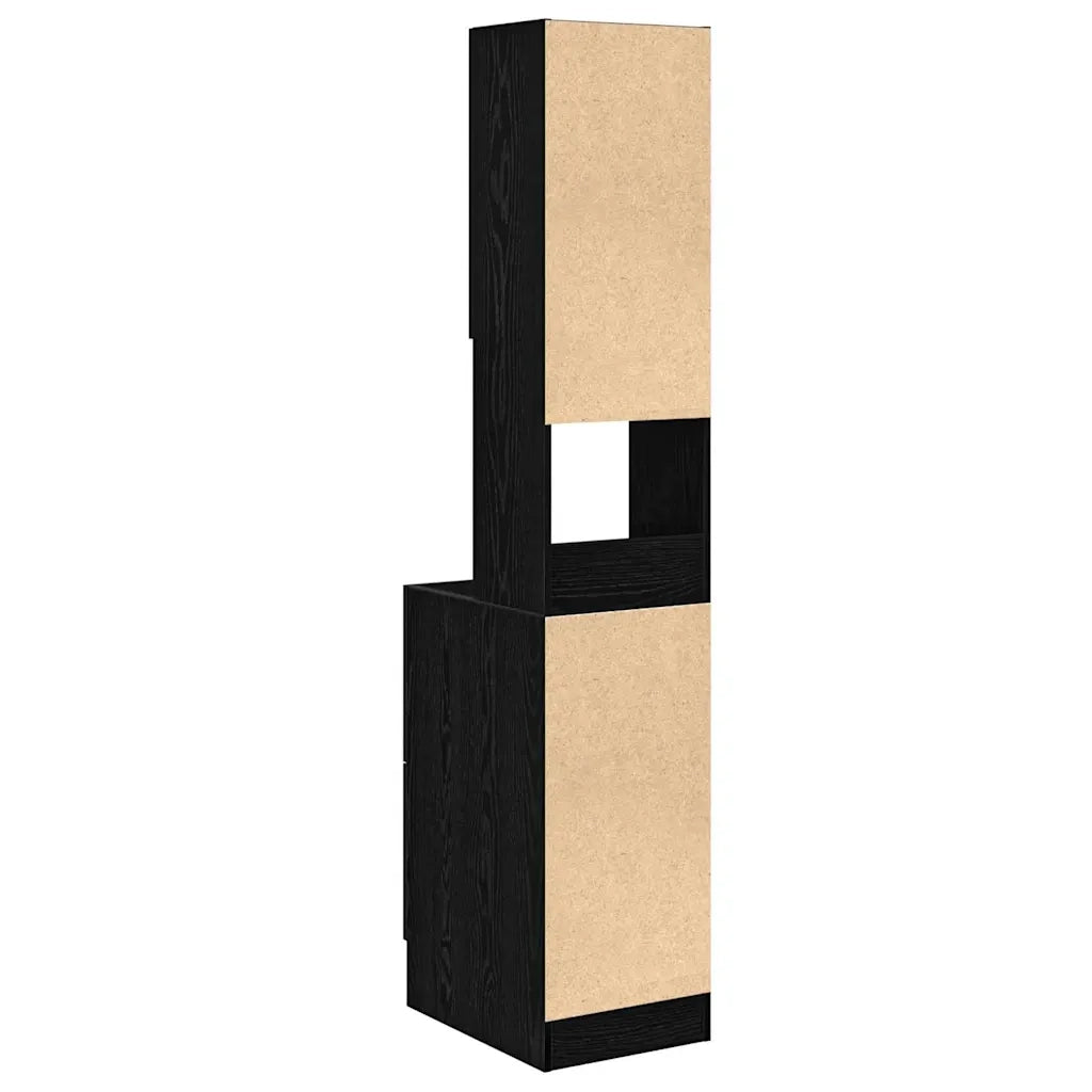 Credenza da cucina con cassetto-Buffet-Armadio da cucina Rovere Nero 32 x 50 x 180 cm