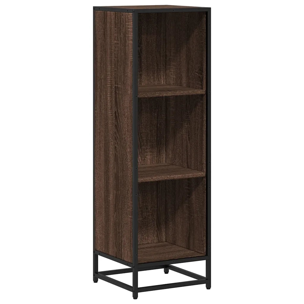 Libreria-Scaffale per Libri-Mobile di Stoccaggio Rovere Marrone 33,5x33x107,5 cm in Legno Multistrato