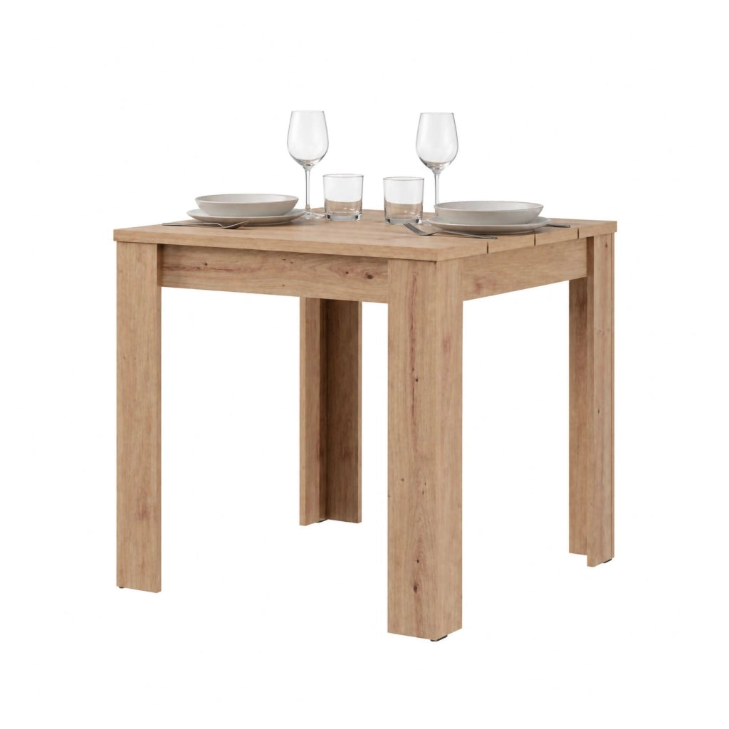 Trosa, Tavolo Fisso 6 Posti, 80x80x76h cm Marrone Rovere Nodi