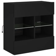 Mobile TV multimediale mensola TV credenza mobile TV per sala da pranzo soggiorno camera da letto montaggio a parete con luci LED 58,5 x 30 x 60,5 cm nero 02_0027897