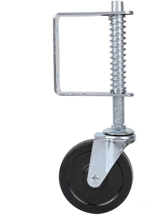 Ruota con Assorbimento di Impatto - Caster Resistenze Elevate - Cinghia Universale - Regolazione di Altezza - Capacità 100kg/220lbs - Adatta per Porte in Legno