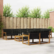Set di divani da esterno con cuscino 9 pcs Naturale e Nero 3369595