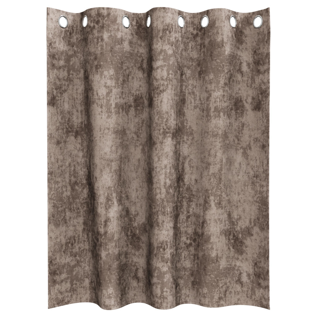 Tende in velluto 2 pz con occhielli Cappuccino 140x140 cm