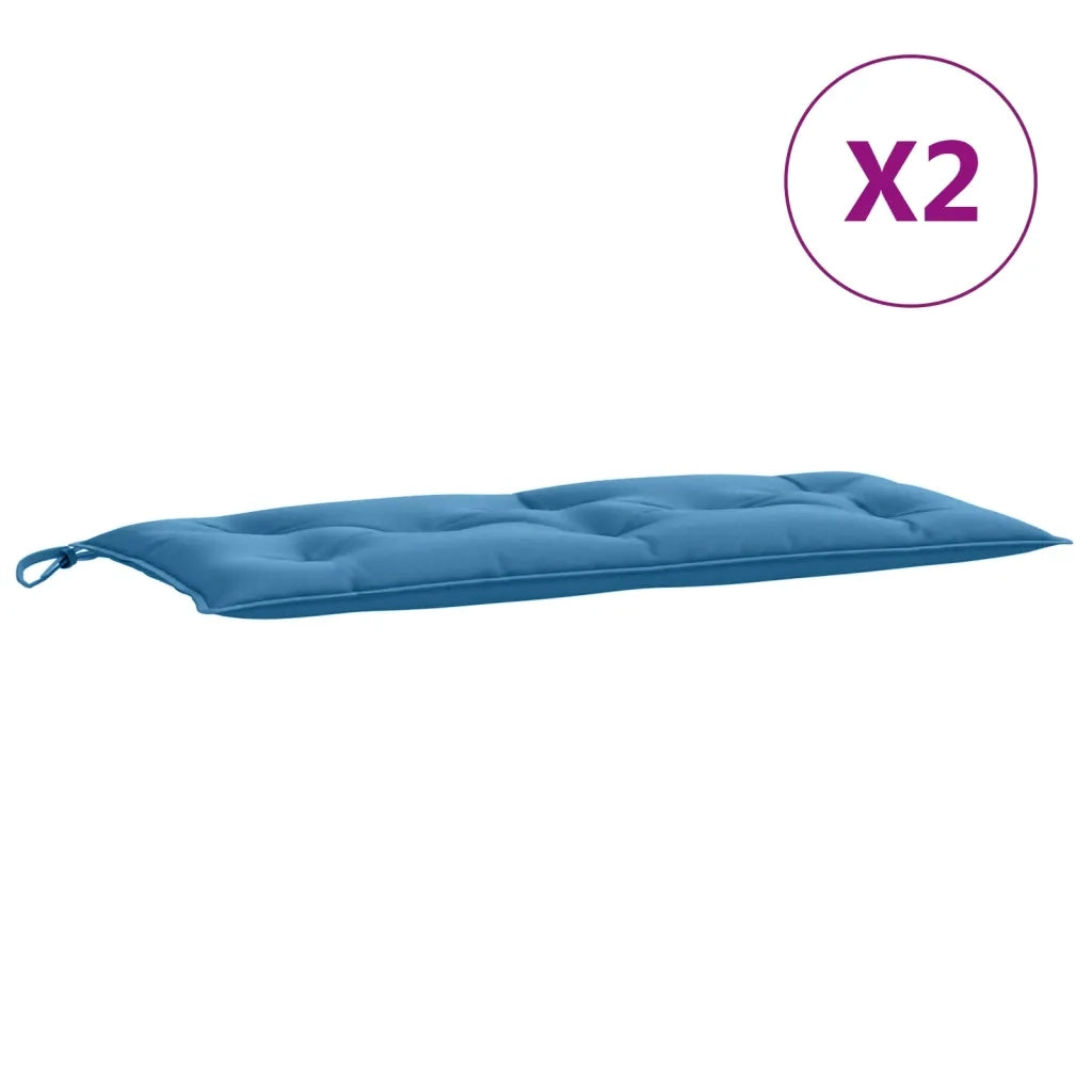 Cuscini Panca Giardino 2pz Blu MÃ©lange 100x50x7cm Tessuto