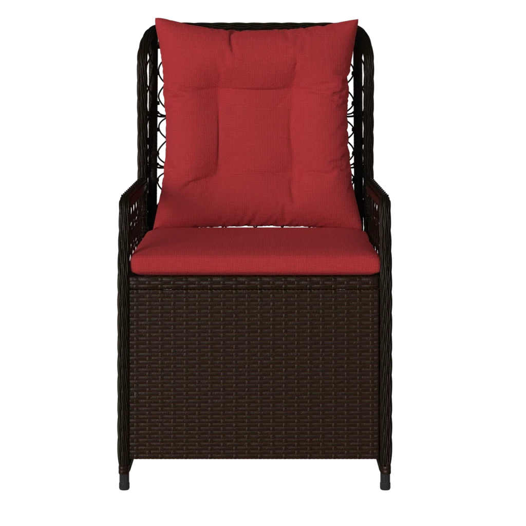 Sedie da giardino reclinabili 2 pz in Polyrattan Marrone 368667