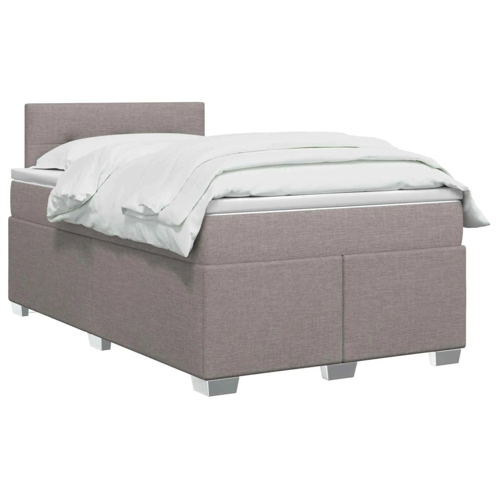 Letto con Box Spring, Materasso e LED Tortora 120 x 190 cm 3451900