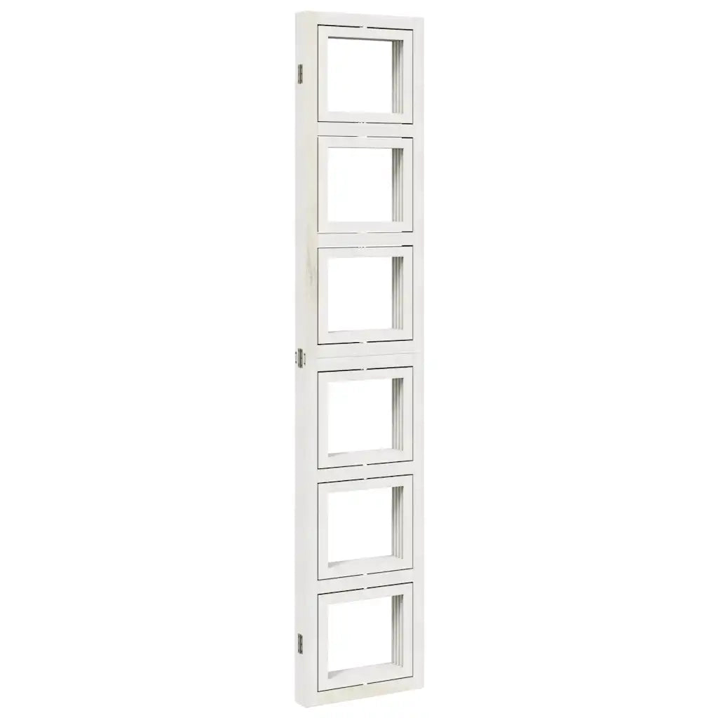 Divisorio Ambienti 4Pannelli Bianco Legno Massello di Paulownia 358691