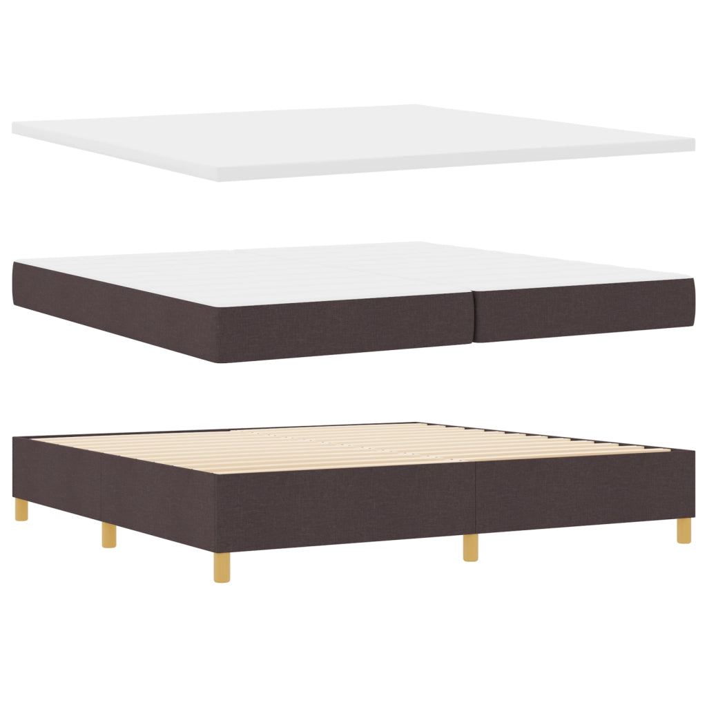 Letto Box Spring con Materasso Marrone Scuro 200x200 cm Tessuto
