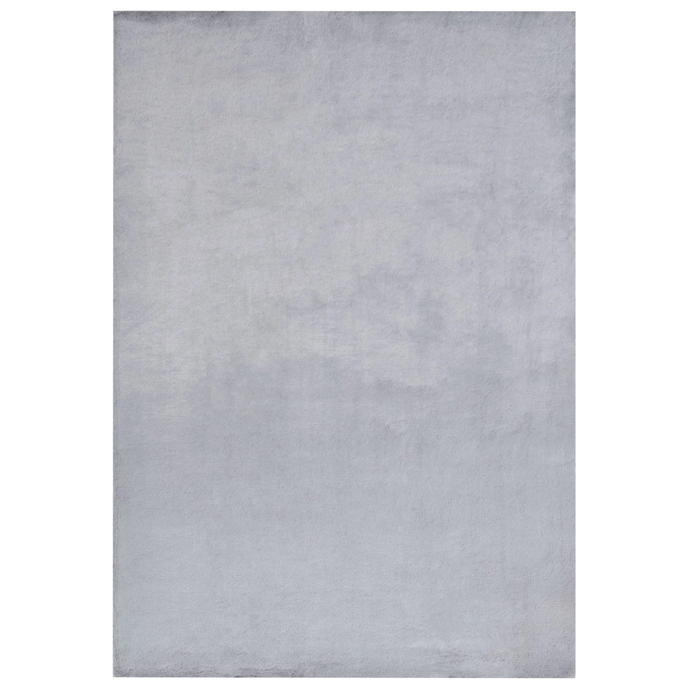 Tappeto Shaggy Artificiale di Coniglio in Pelliccia Ecologica Morbido e Soffice 160 x 230 cm Grigio Chiaro