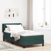 Letto a molle con materasso-Struttura Letto con Materasso Verde scuro 90 x 200 cm Velluto 784888
