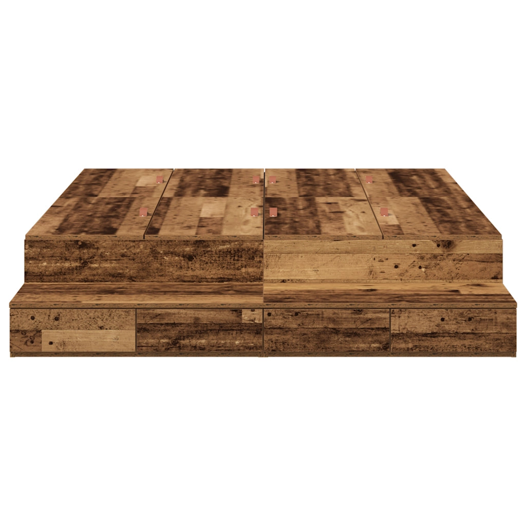 Struttura Letto con Contenitore in Legno Vecchio 150x200 cm
