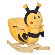Cavallo a Dondolo per Bambini in Legno Ape Giallo e Nero