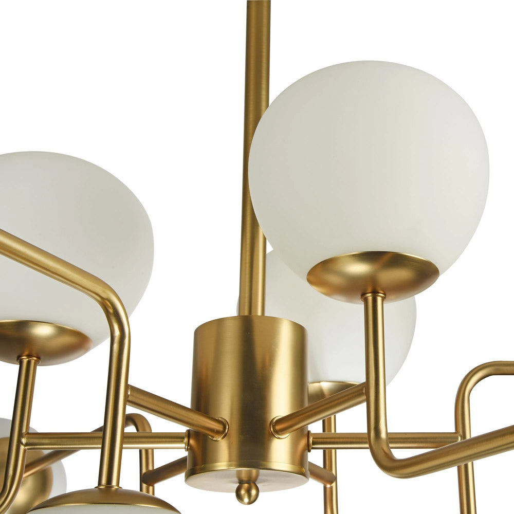 Maytoni Lampadario Sospensione Erich 12 luci E14 oro rosa metallo diffusore vetro
