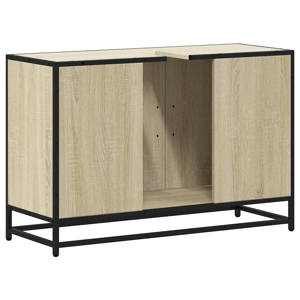 Mobile Lavabo Bagno Rovere Sonoma 90x33x60 cm Legno Multistrato