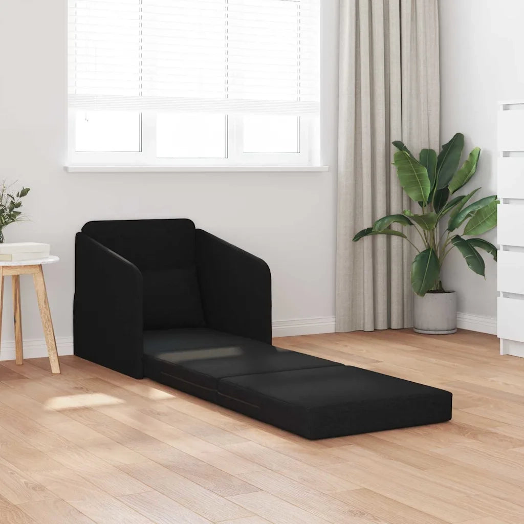 Divano letto-Sofa Letto-Daybed Nero 65 x 80 x 83 cm Tessuto