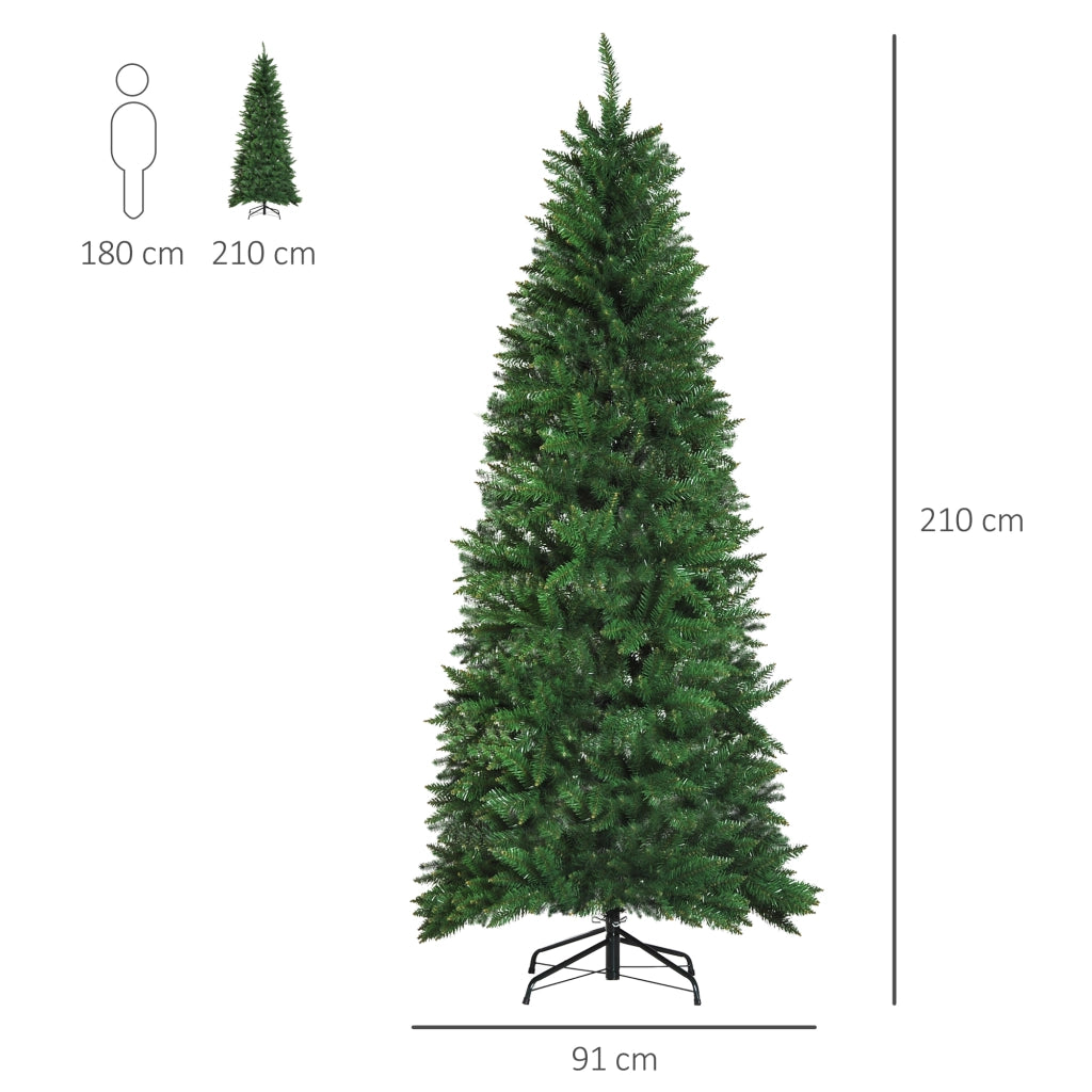 Albero di Natale Artificiale con Supporto ¨C zephmum ¨C 210 cm Verde 865 Rami