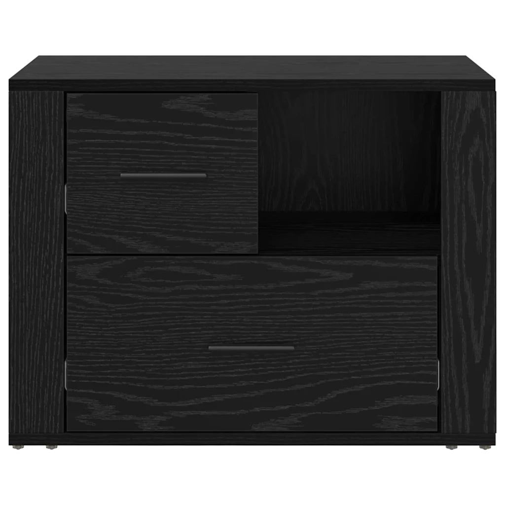 Armadio da Notte Rovere Nero 35 x 60 x 50 cm Legno multistrato
