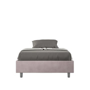 Letto Sommier imbottito 1 piazza e mezza 120x190 cm Azelia - Contenitore,Glicine,Microfibra
