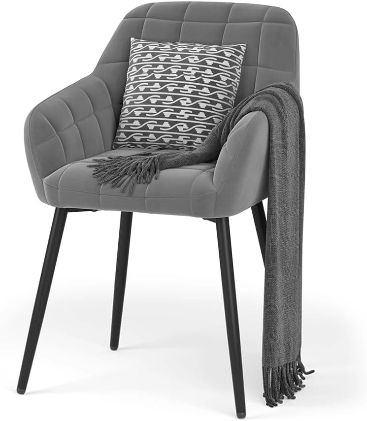 sedie Relio, Grigio, 53.5 x 55.5 cm, con piedini antiscivolo e superficie facile da pulire