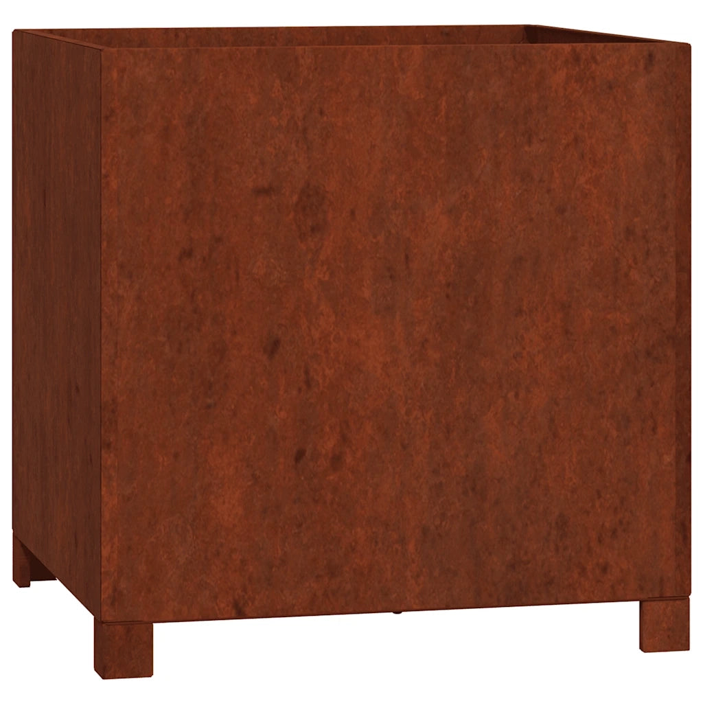 Fioriere con Gambe 2pz Ruggine 49x47x50 cm Acciaio Corten