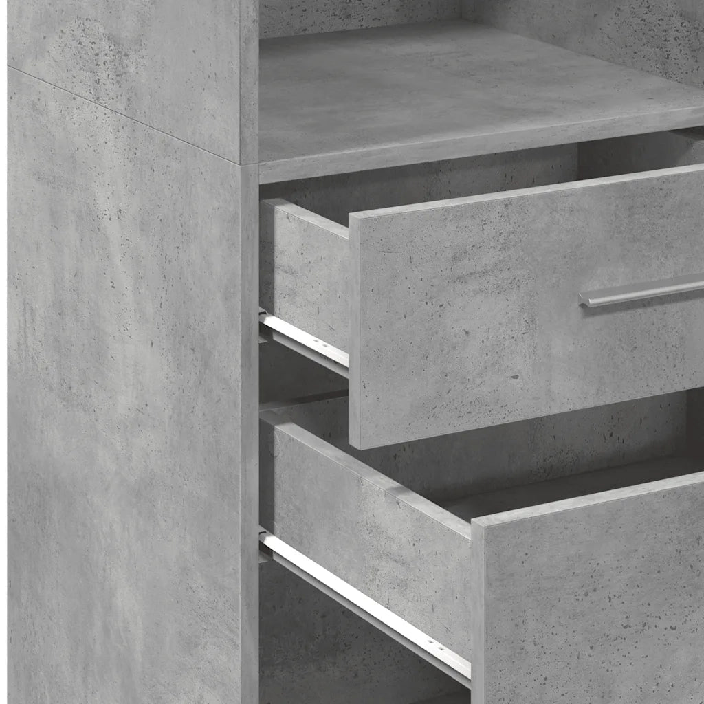 Credenza Grigio Cemento 40x42,5x124 cm in Legno Multistrato 846162