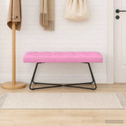 Panchina con bottoni imbottiti Rosa 110 x 40 x 46 cm Tessuto 42038383