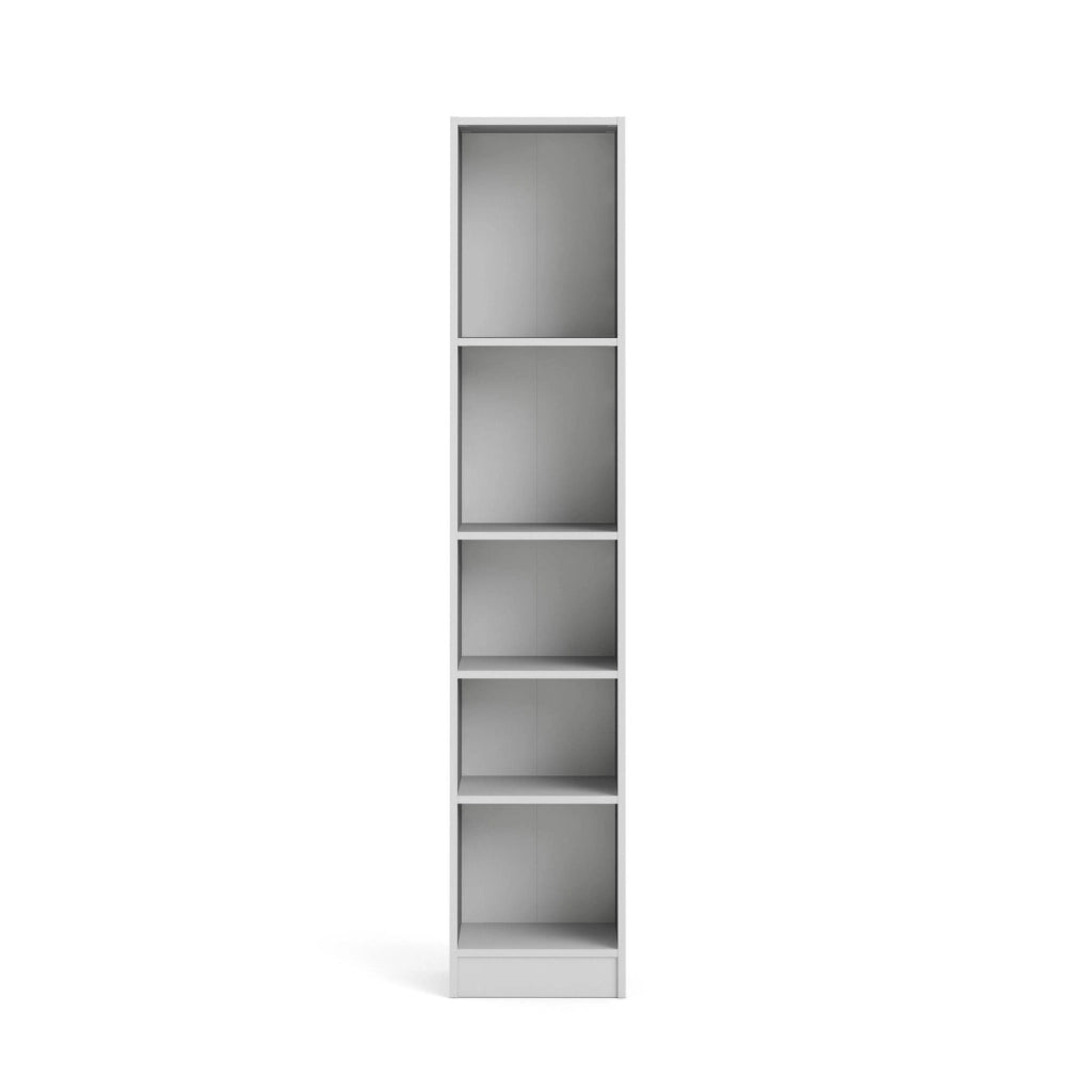 Libreria a cinque Albregio, colore bianco, cm 40 x 203 x 26