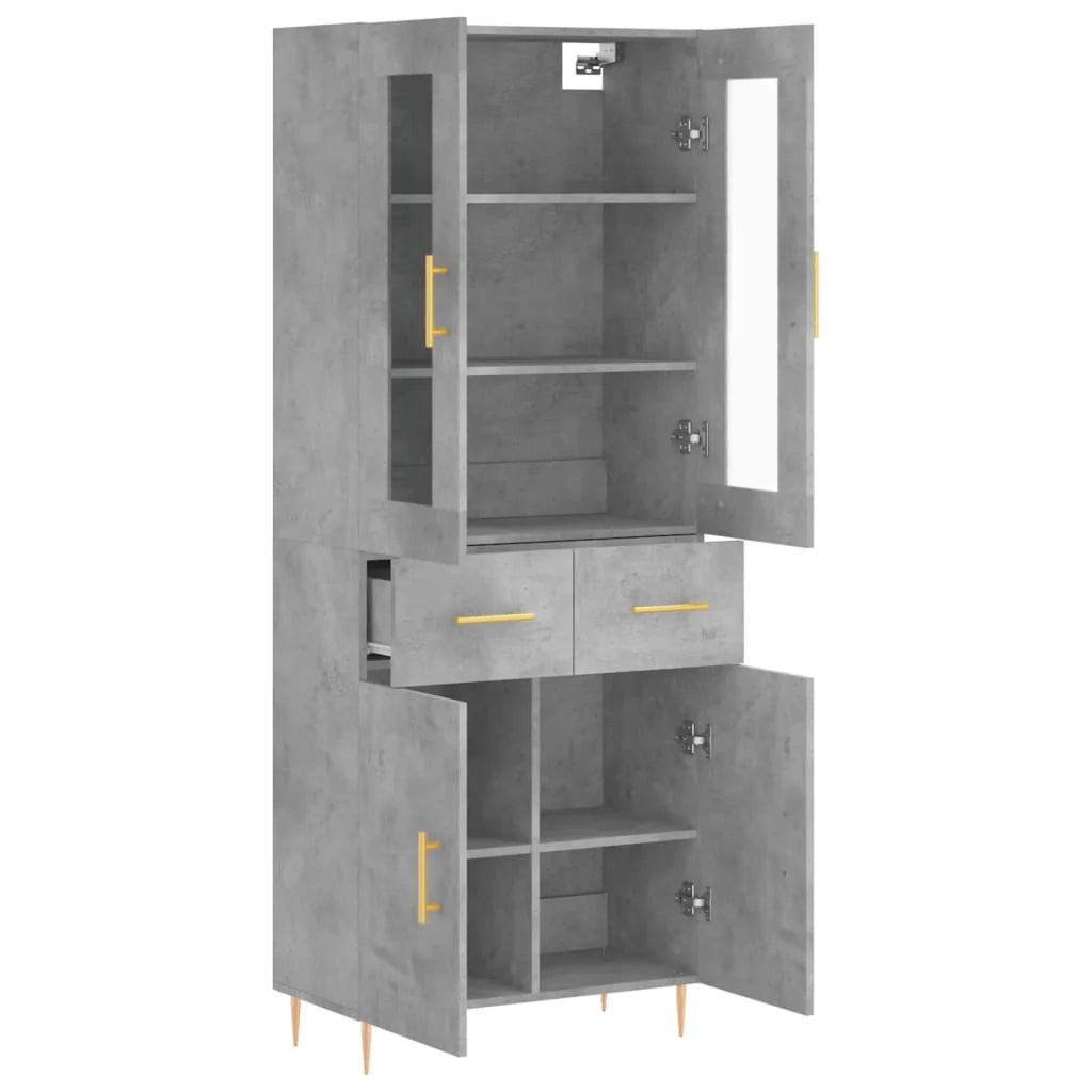 Buffet credenza cassettiera armadio mobile contenitore organizer cucina soggiorno salotto alto 69,5 x 34 x 180 cm legno ingegnerizzato grigio 02_0034524