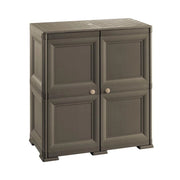 ARMADIO 2 ANTE WENGÉ 79X43X85,5 CM CON 4 SCOMPARTI – MOBILE CONTENITORE COMPATTO PER ORGANIZZAZIONE CASA E ZONA GIORNO