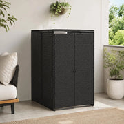 Bin Storage Unit For 1 Bin, Black, 70x80x117 Cm, Poly Rattan