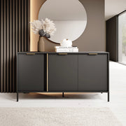 Madia Hamagami, Credenza 3 Ripiani, 153x40x81h cm Nero
