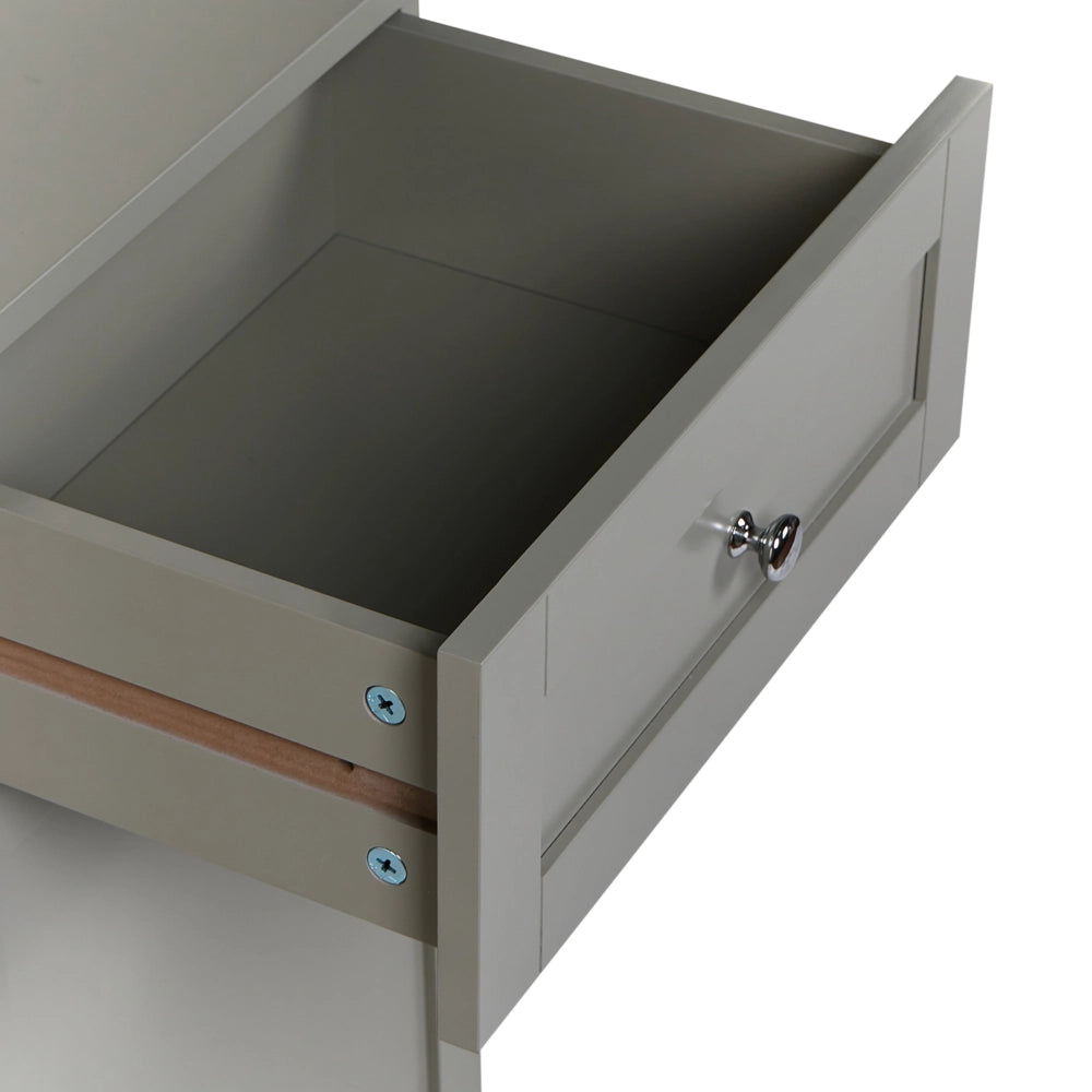 Mobile da bagno in MDF grigio con ripiani e cassetto, stile tradizionale
