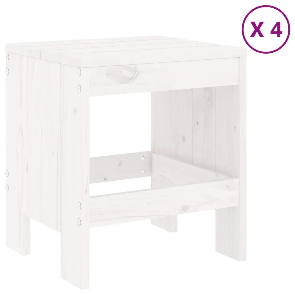 Set da Pranzo per Giardino 5pz Bianco in Legno Massello di Pinocod mxl 83641