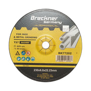 10 Dischi Smerigliatrice T27 230x6.0x22mm per Acciaio INOX Metallo per Smerigliatrice Angolare Disco per sgrossatura Metallo Disco Flessibili Mola da Sbavo Breckner Germany