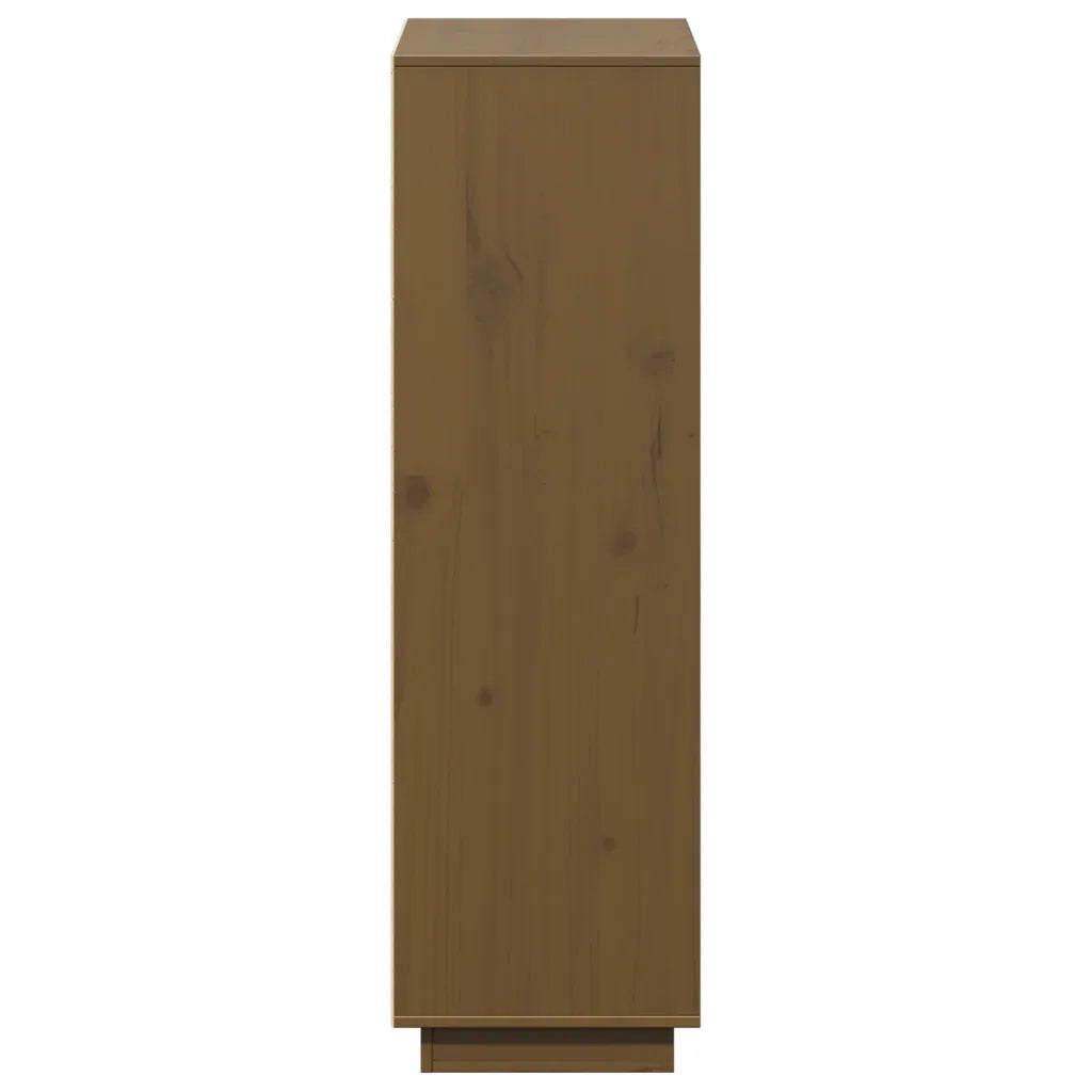 Credenza Marrone Ambrato 74x35x117 cm in Legno Massello di Pino 814367
