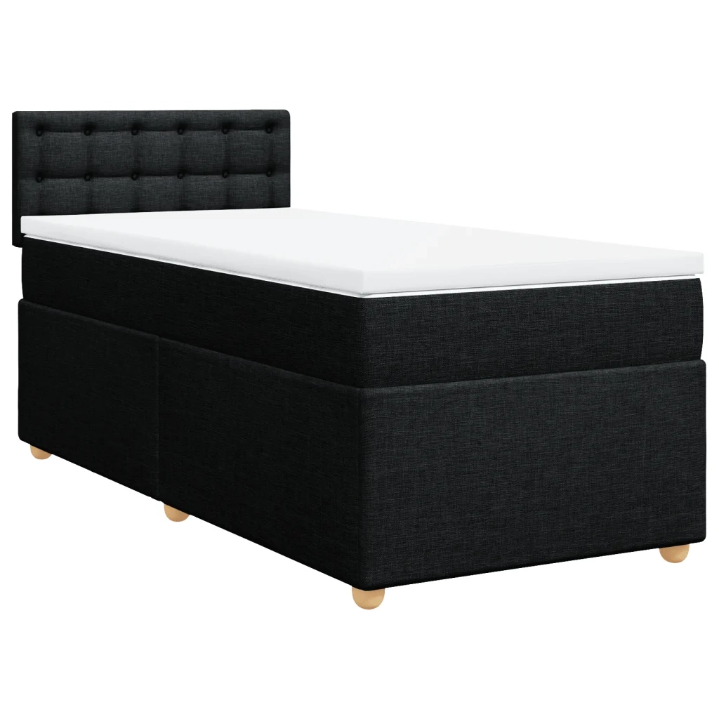Giroletto a Molle con Materasso Nero 100x200 cm in Tessuto