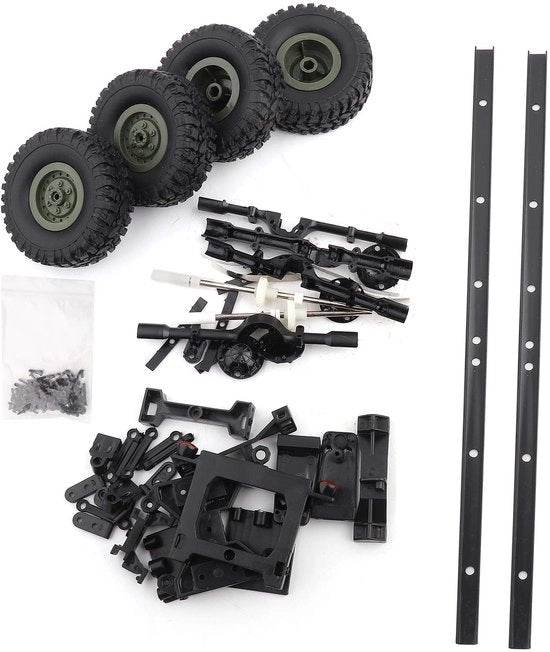 16 - serbatoi di carburante trailer telaio - camion militare - parti di modello RC - materiale resistente - peso ridotto 304 gr