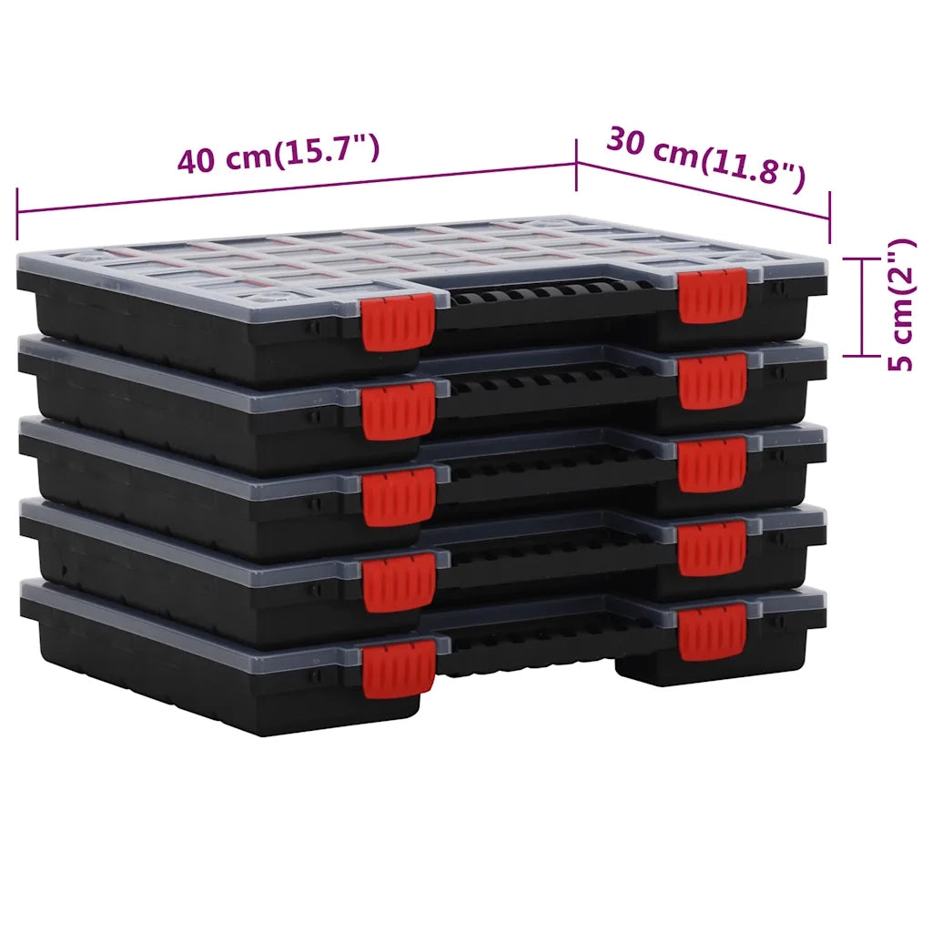 Scatole di Assortimento 5 pz 40x30x5 cm in Polipropilene cod mxl 20725