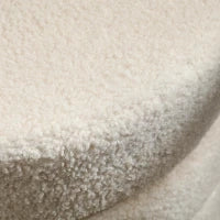 Pouf, rotondo, in peluche, telaio in metallo, fino a 120kg, Φ40x45H cm, Beige
