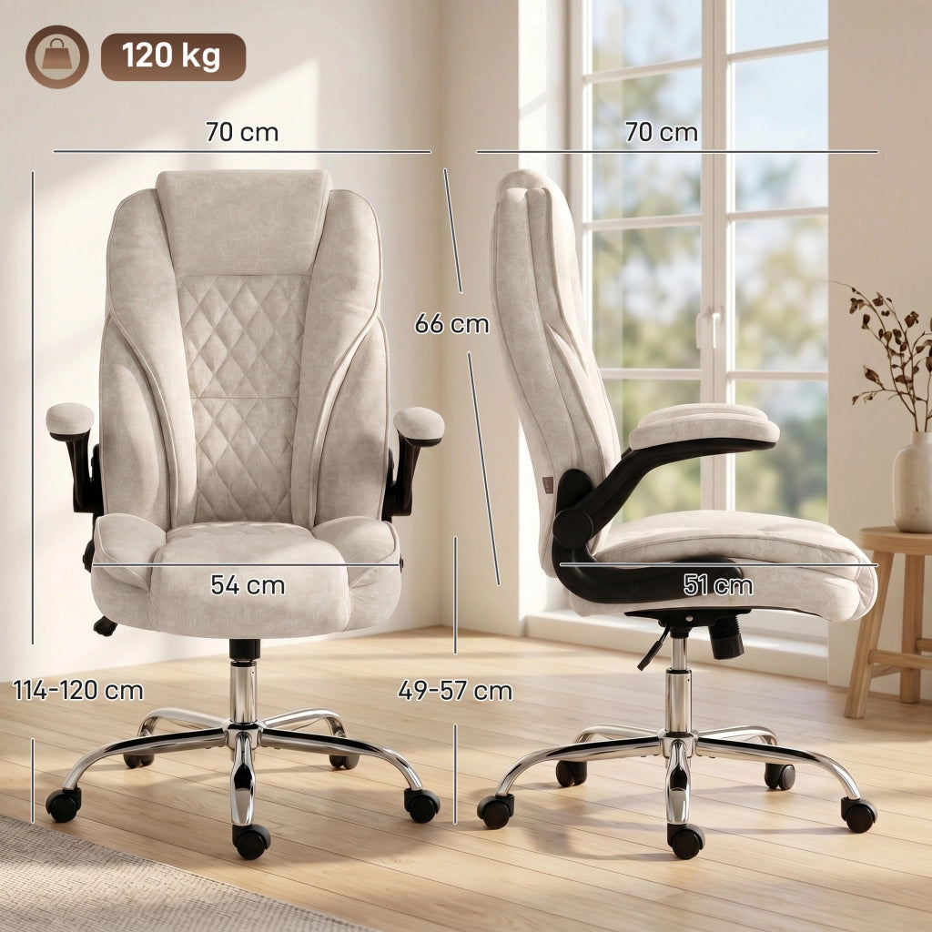 Sedia da ufficio ergonomica ¨C Xylo ¨C altezza regolabile, braccioli ribaltabili, beige