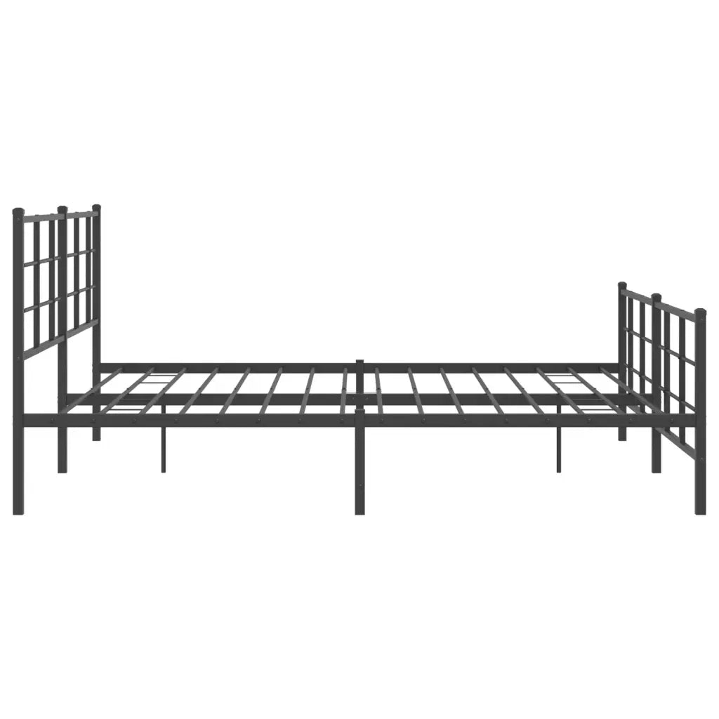 Giroletto con Testiera e Pediera-Struttura Letto Metallo Nero 183x213 cm 602848