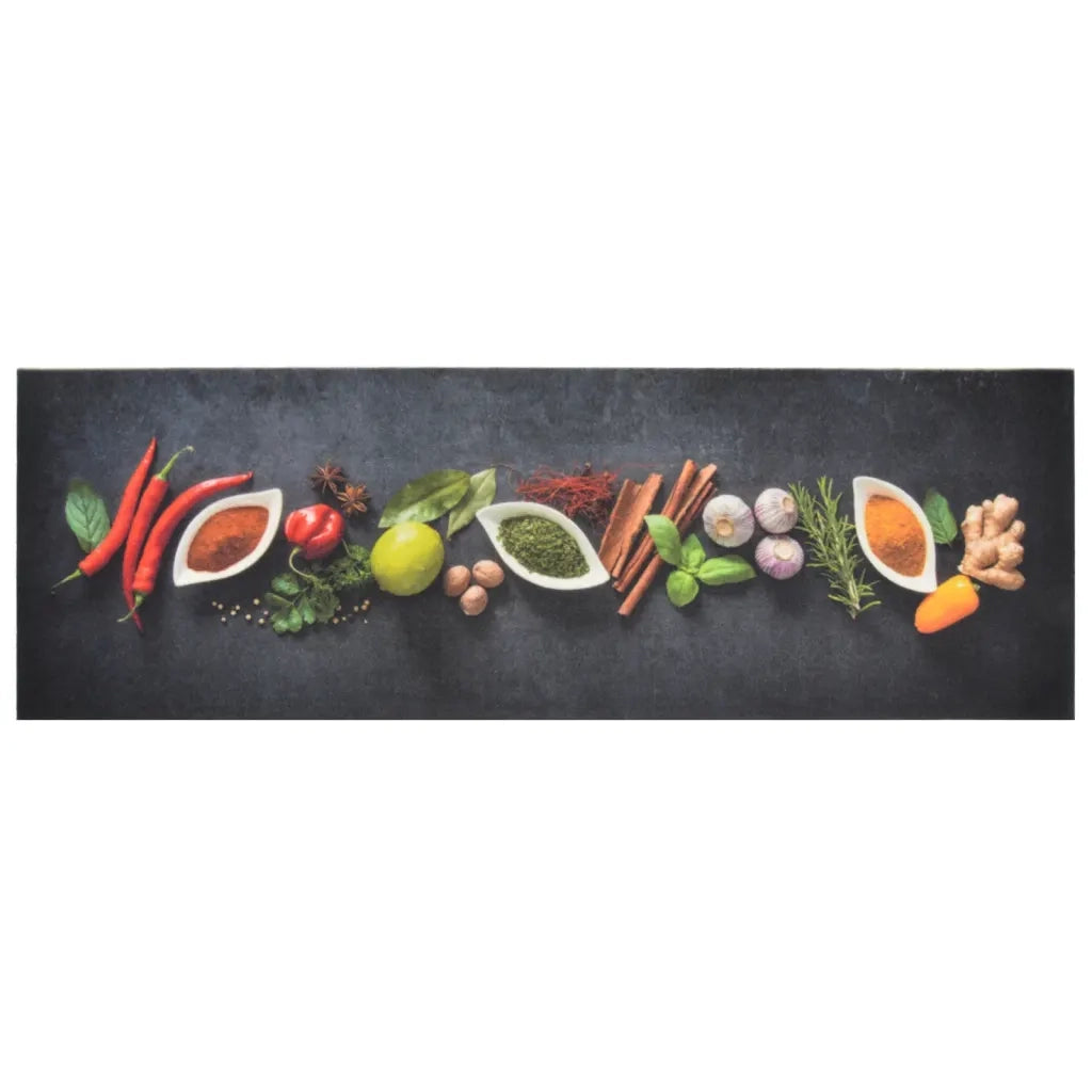 Tappeto da Cucina Lavabile Spezie 60x180 cm Velluto 136541