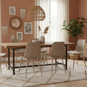 Set di 4 sedie da pranzo in polipropilene beige Wave con struttura in metallo facili da pulire | Duzzle