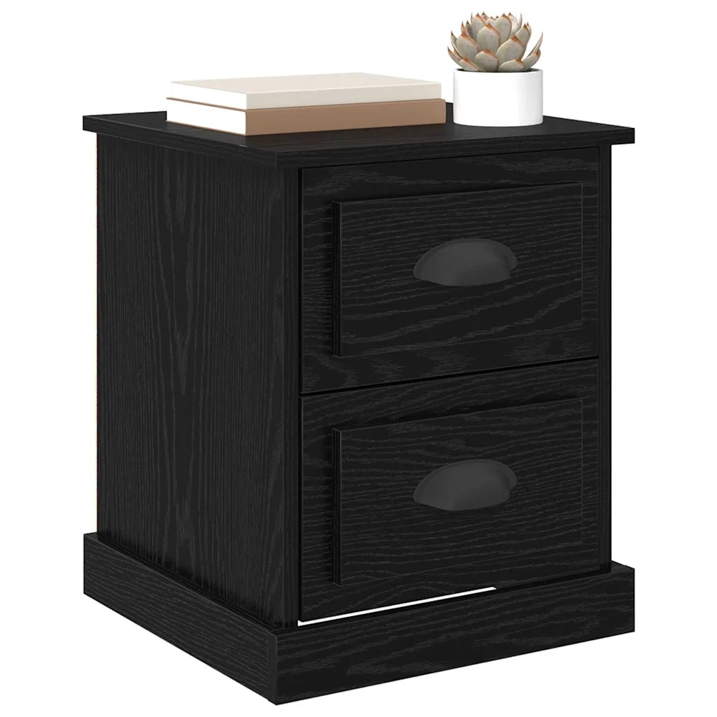Set di 2 Comodini | Armadio da Notte | Mobiletto da notte Rovere Nero 39 x 39 x 47.5 cm