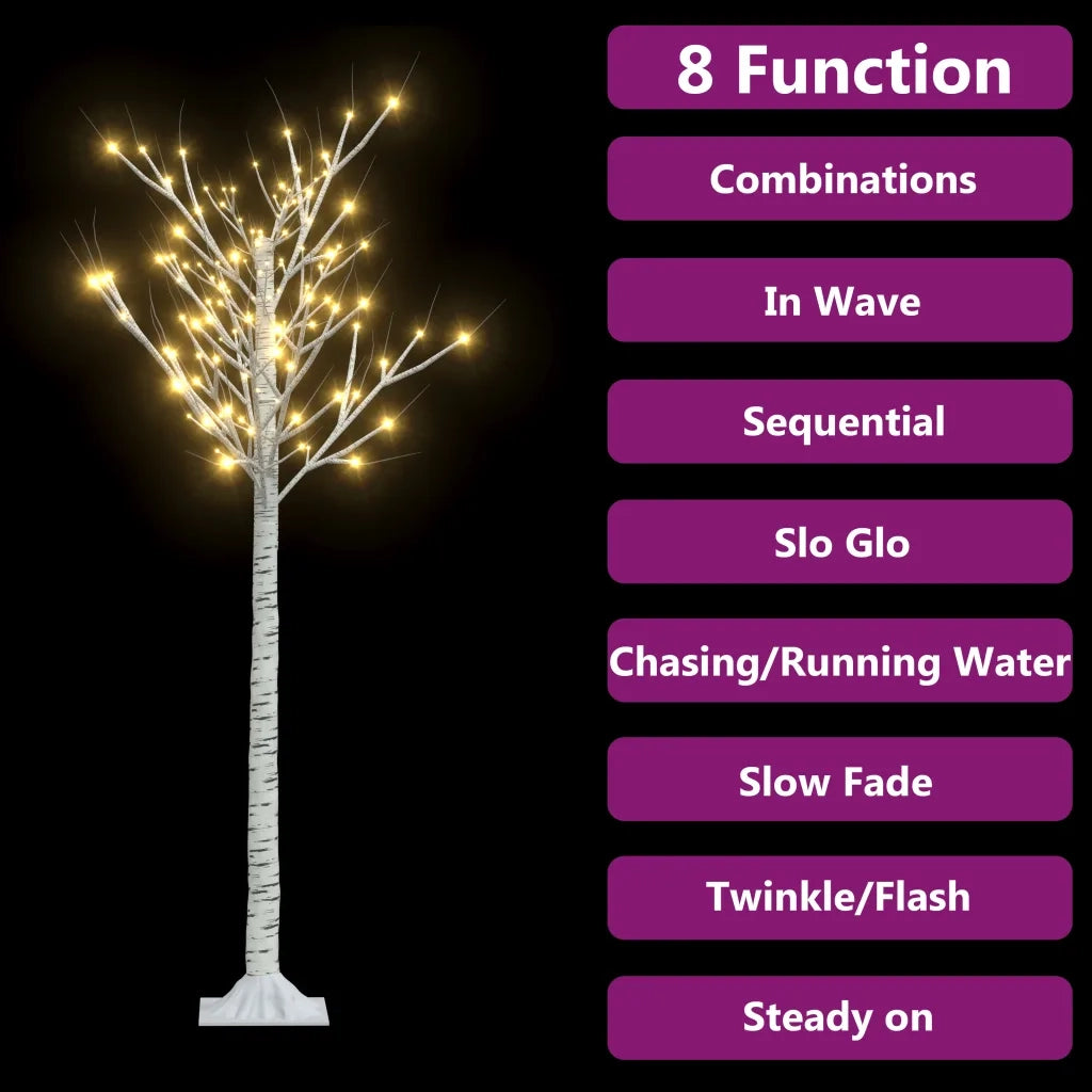 Albero Natale 156 LED 1,5 m Salice Bianco Caldo Interno Esterno 332954