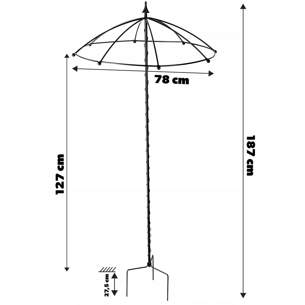 Supporto per ombrellone da giardino KADAX per rose, rampicanti, edera, pergola in metallo, 190 cm