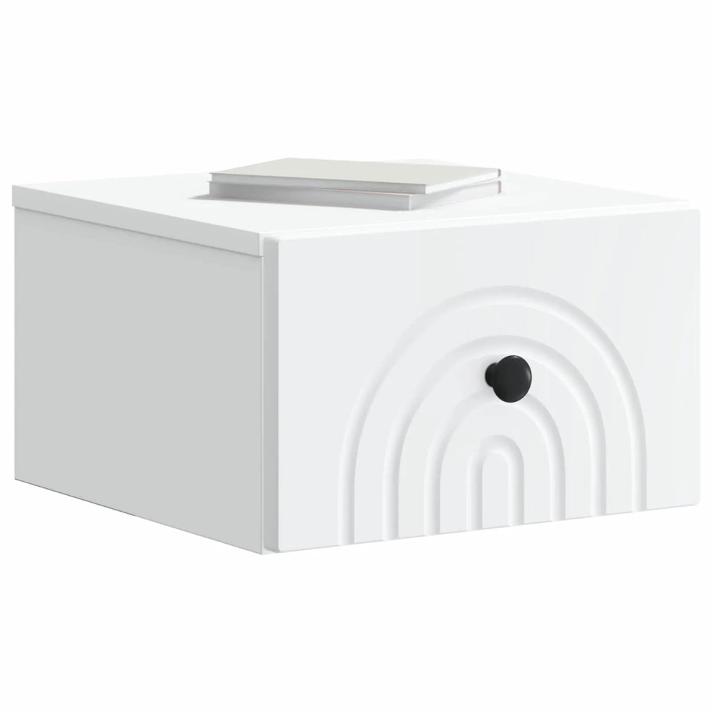 Mobiletto da notte a muro con cassetto Bianco 33 x 34,5 x 20 cm 898085